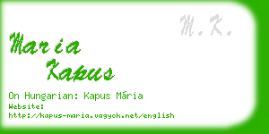 maria kapus business card