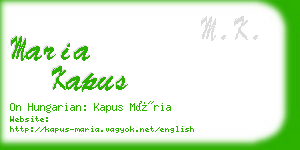 maria kapus business card